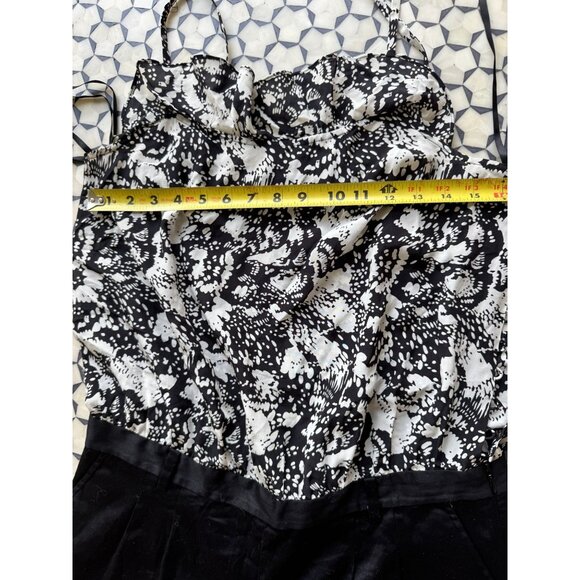 INC International Concepts Black & White Silk Romper Size 6 With Button Details - Picture 6 of 16